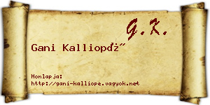 Gani Kalliopé névjegykártya